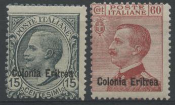 Scansione lotto: COLONIE ERITREA 1918/20 SOVR. 2V. **