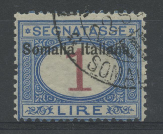 COLONIE SOMALIA 1909 TASSE L.1 SPOSTATO * 