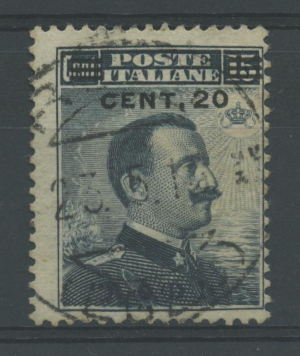 COLONIE EGEO 1916 20C. SU 15C. RODI US.