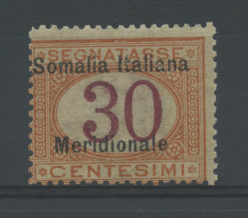**  CERT. COLONIE SOMALIA 1917/9 PACCHI 9V 