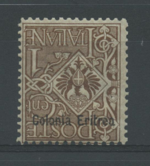 COLONIE ERITREA 1903 1C. CAPOVOLTO *