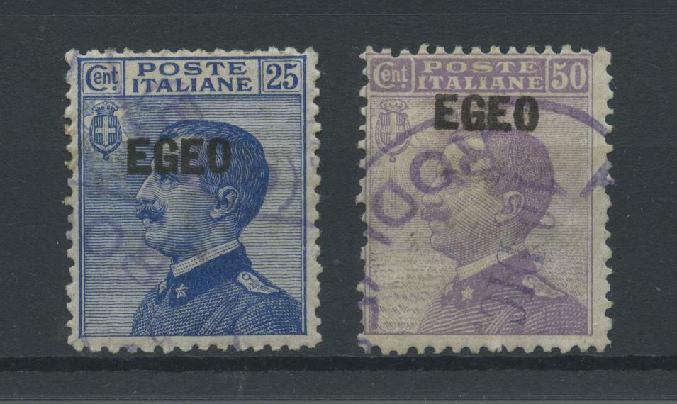 Scansione lotto: COLONIE EGEO 1912 SOVR. 2V. SOVR. IN ALTO US.