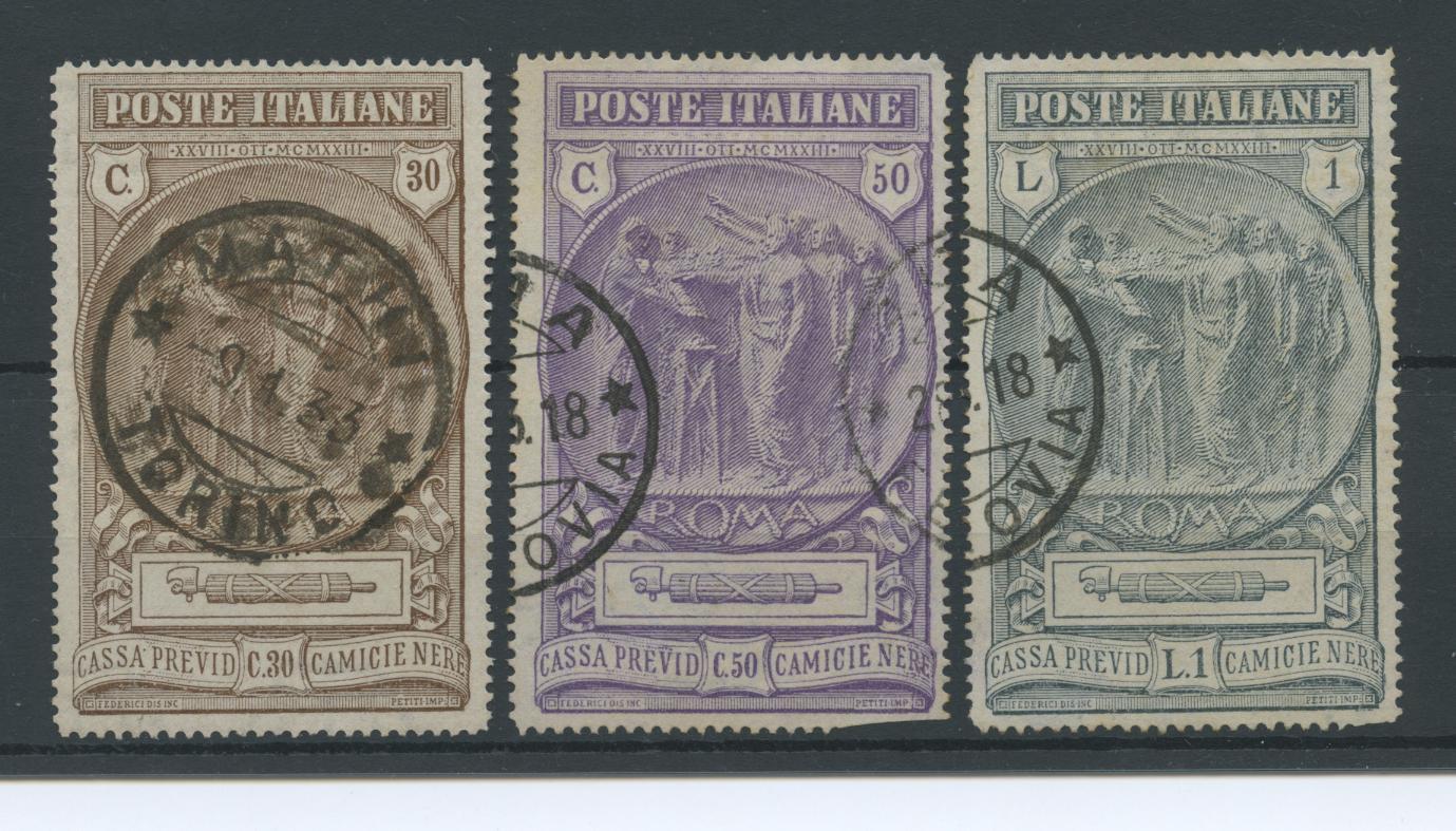 Scansione lotto: REGNO 1923 CAMICIE NERE 3V.(originale) 2 US.