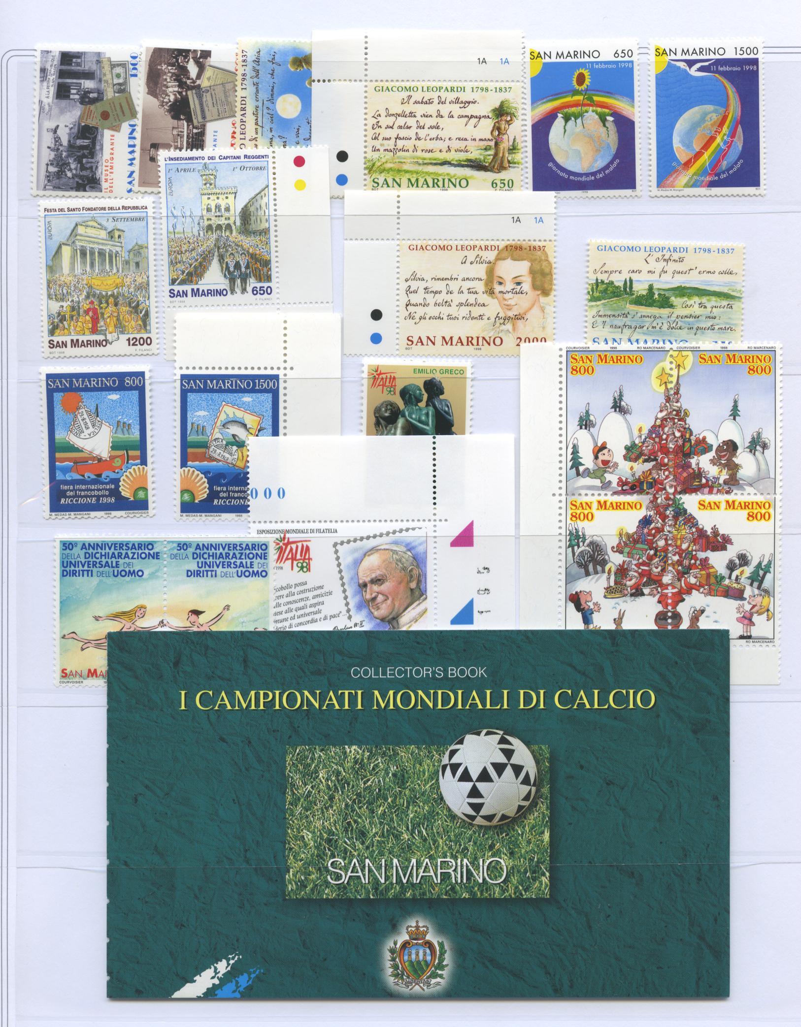 Scansione lotto: SAN MARINO 1998 ANNATA CPL. 20V.+3BF+1LB **