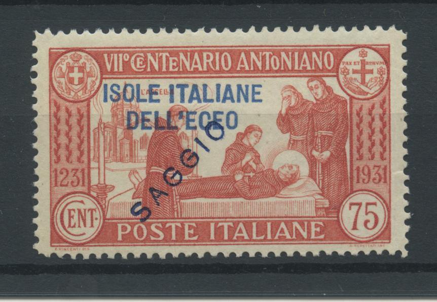 Scansione lotto: COLONIE EGEO 1931 S. ANTONIO C.75 SAGGIO **