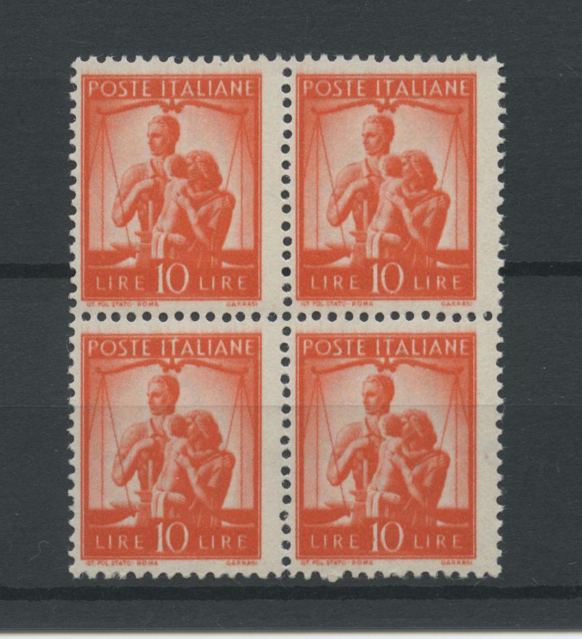 Scansione lotto: REPUBBLICA 1945 L.10 ARANCIO X4 2 **