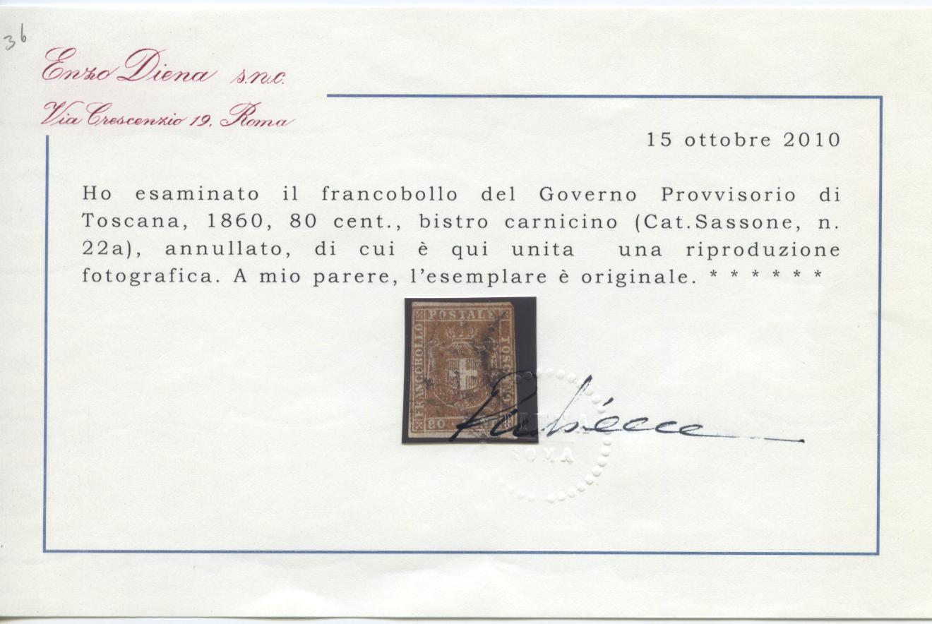 Scansione lotto: TOSCANA 1860 1C. 3 US.  CERT.