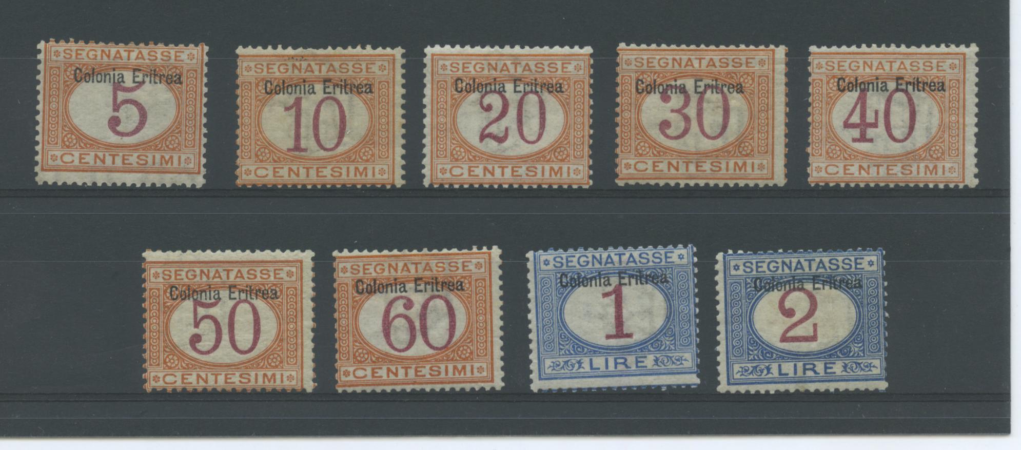 Scansione lotto: COLONIE ERITREA 1903 TASSE SERIETTA 9V. *