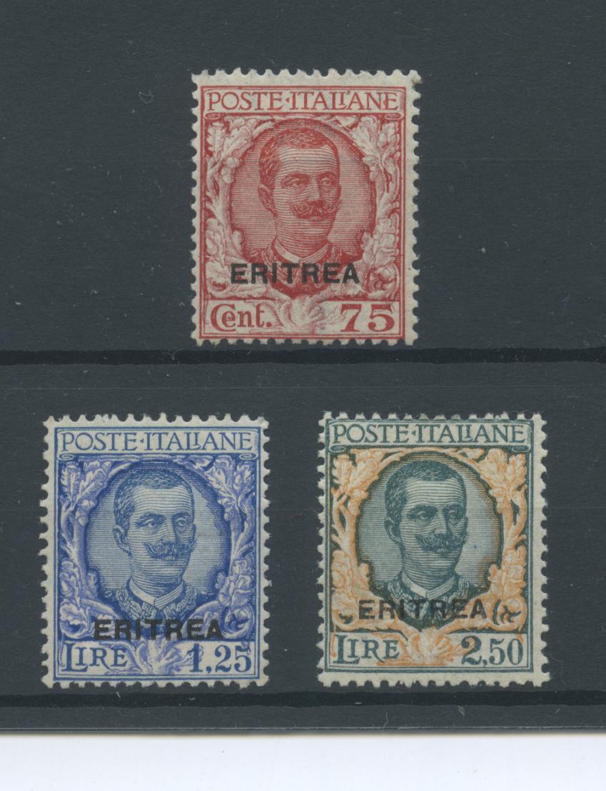 Scansione lotto: COLONIE ERITREA 1926 SOVR. 3V. **