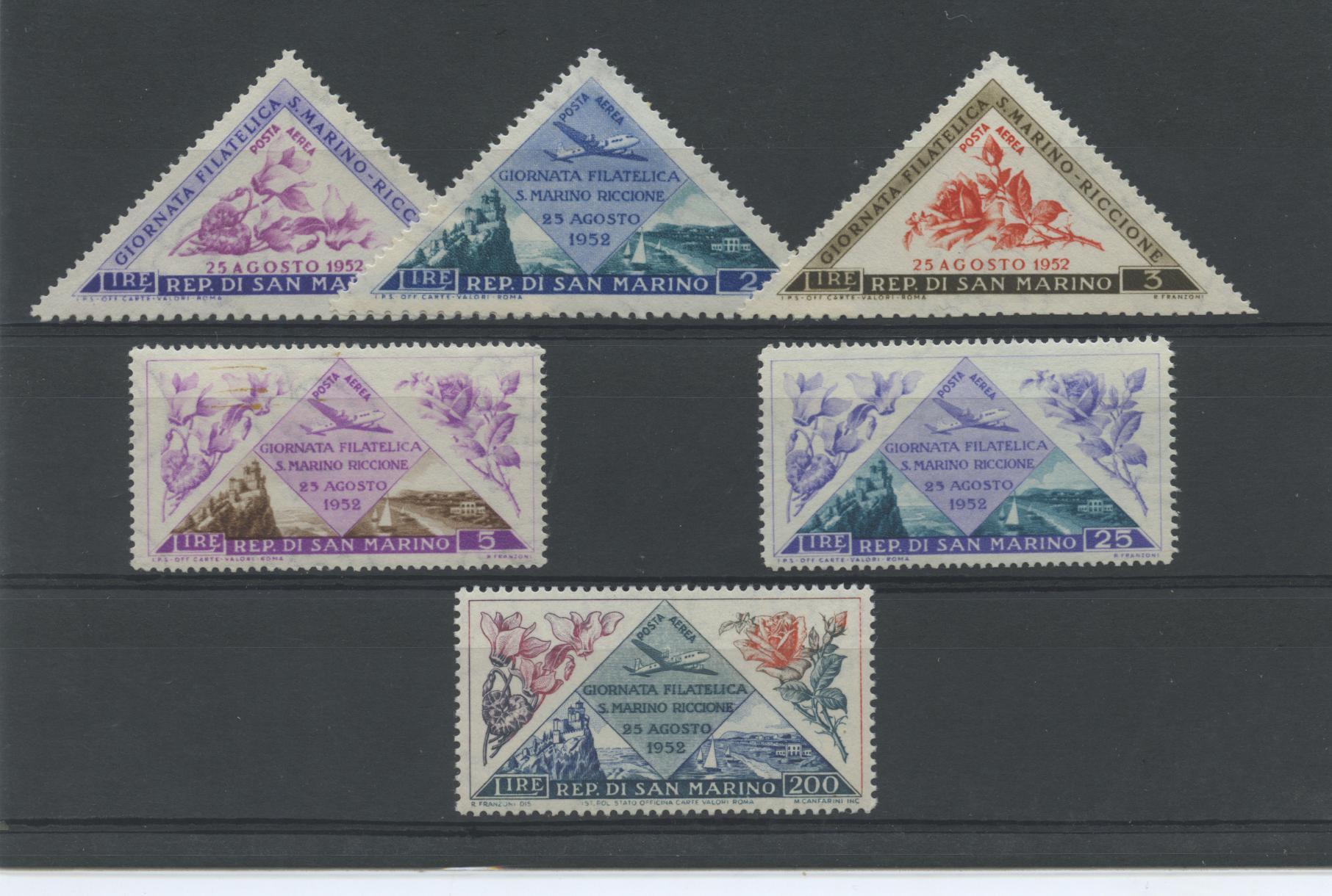 Scansione lotto: SAN MARINO 1952 P.A. FIORI 6V. ** LUSSO