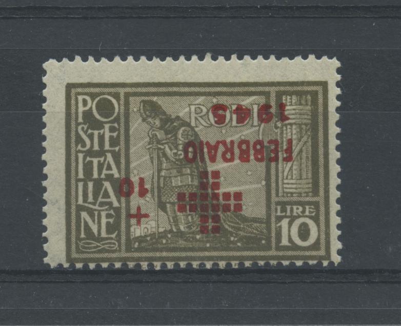 Scansione lotto: COLONIE EGEO 1945 CROCE ROSSA N.133 ROVESCIATO **