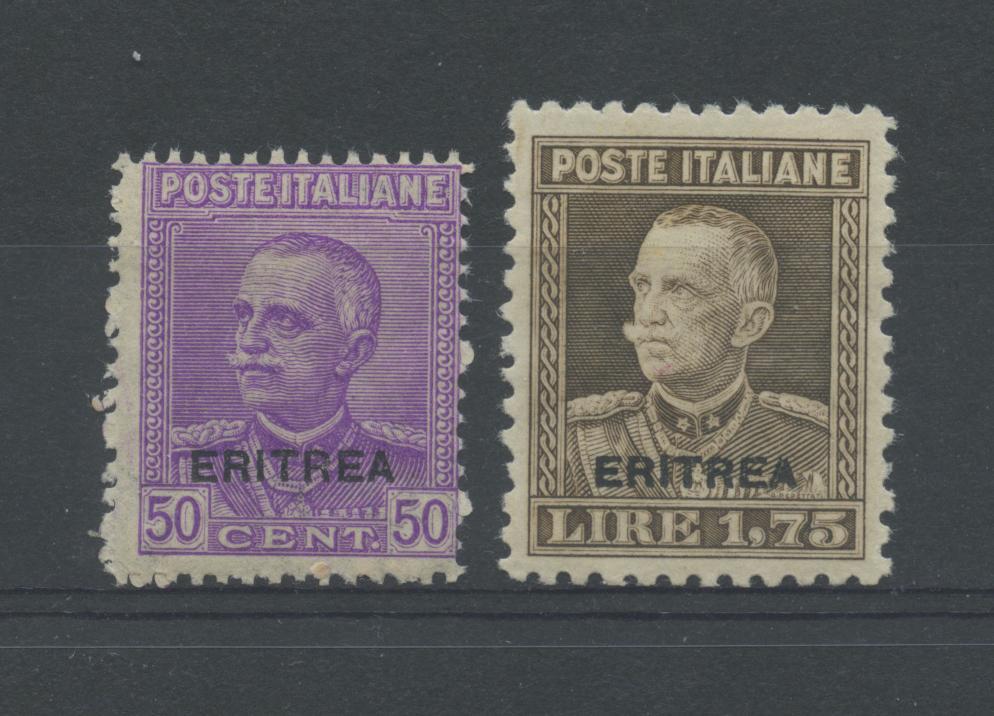 Scansione lotto: COLONIE ERITREA 1928 50C. E L.1,75 **