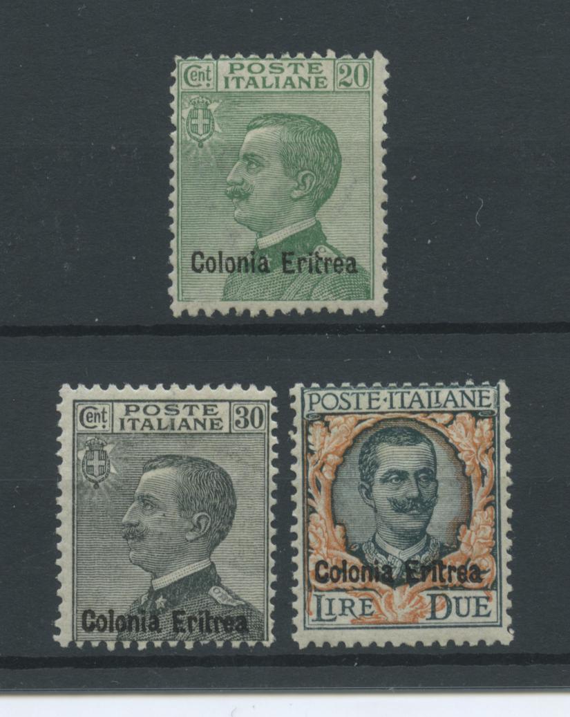 Scansione lotto: COLONIE ERITREA 1925 SOVR. 3V. **