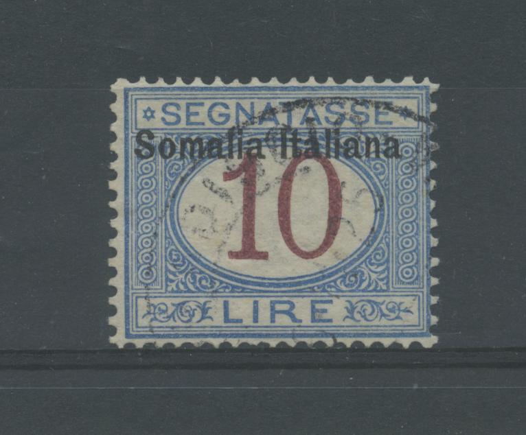 Scansione lotto: COLONIE SOMALIA 1909 TASSE L.10 N.22 US.