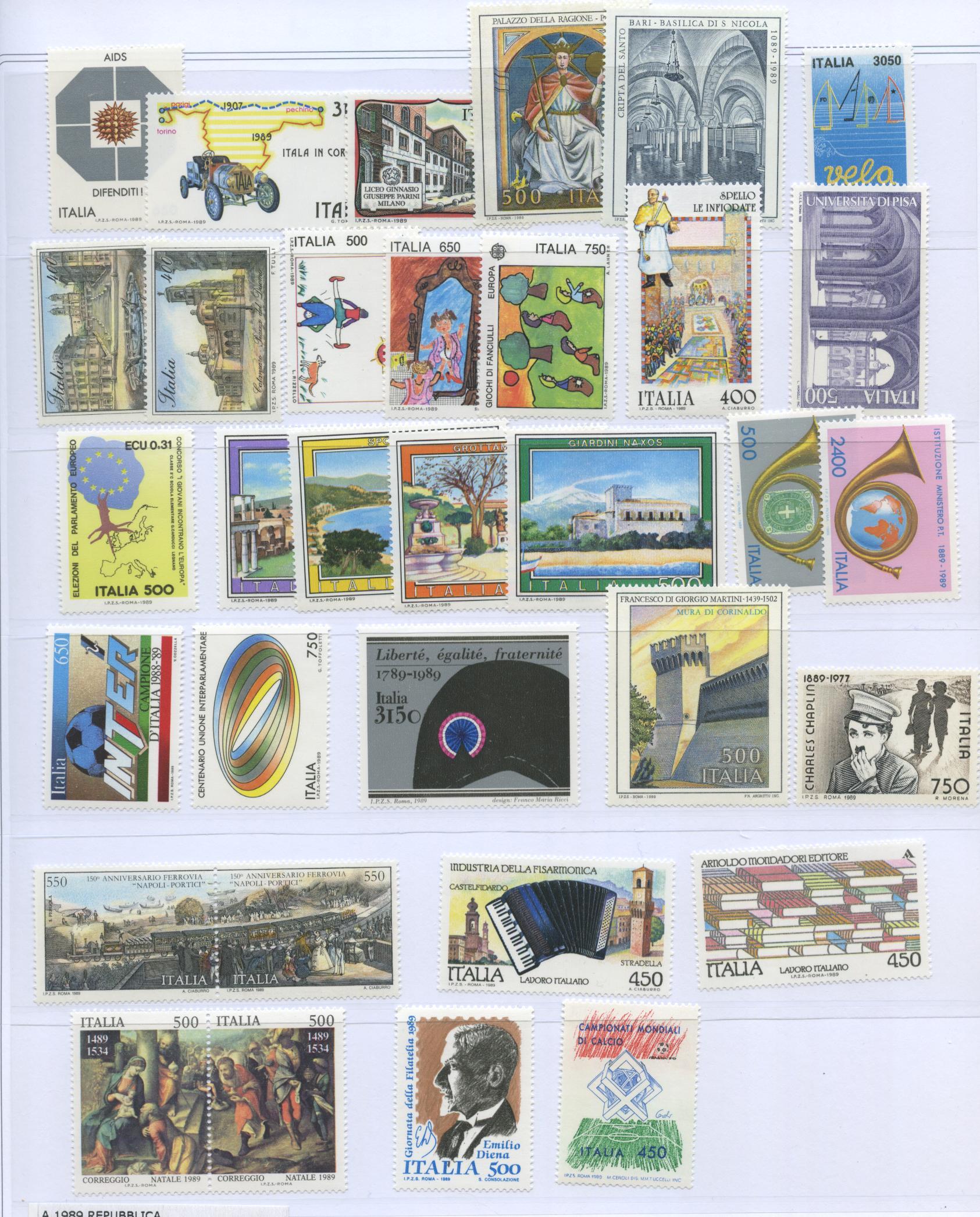 Scansione lotto: REPUBBLICA 1989 ANNATA CPL. 33V. **