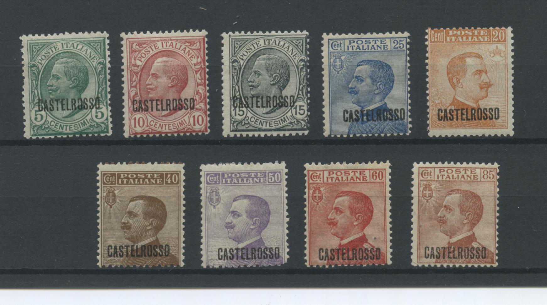 Scansione lotto: COLONIE CASTELROSSO 1922 SOVR. 9V. ** CENTRATO