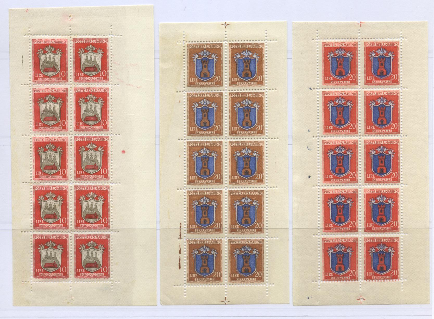 Scansione lotto: SAN MARINO 1945 B.F. STEMMI 5V. 3 **