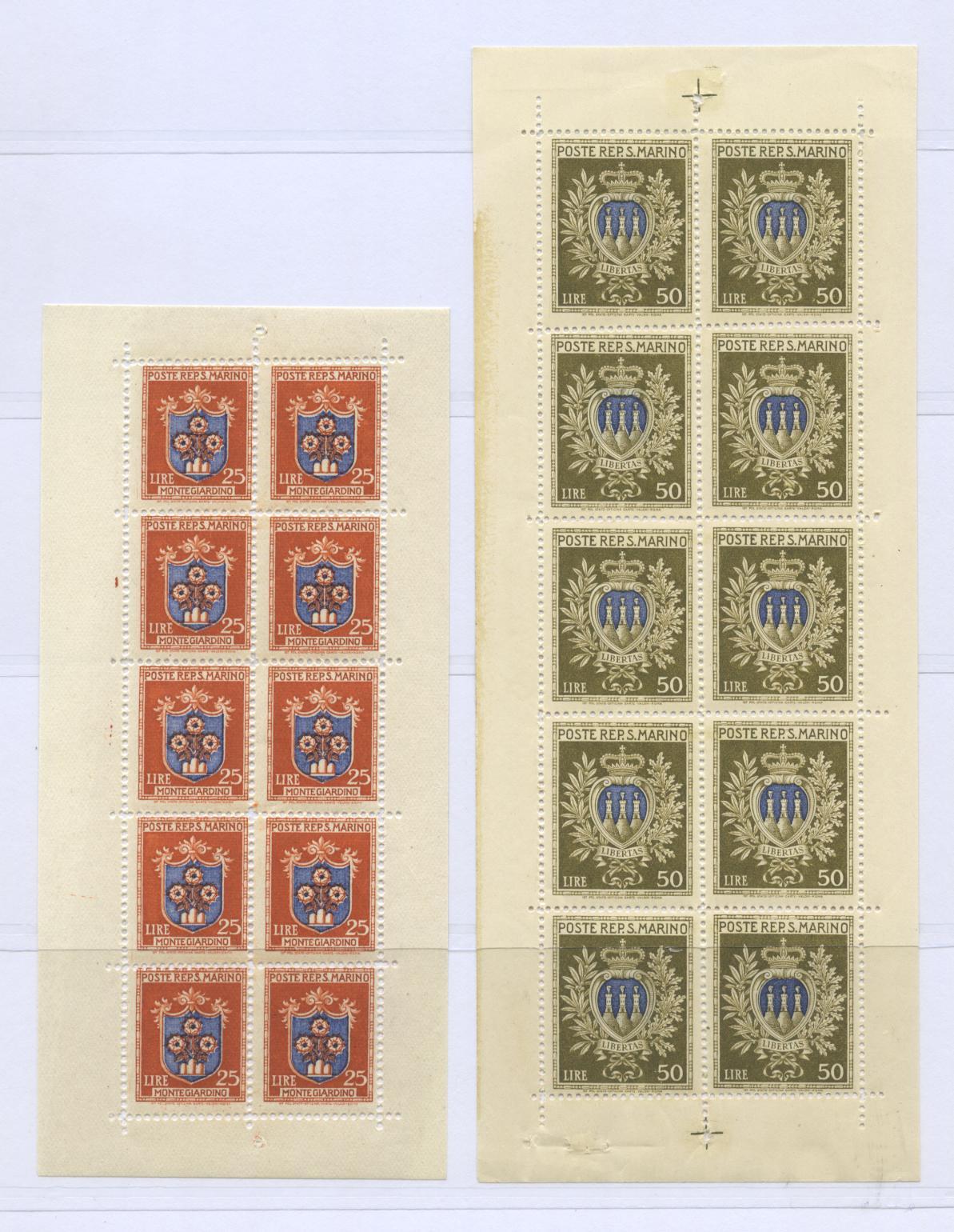 Scansione lotto: SAN MARINO 1945 B.F. STEMMI 5V. 3 **