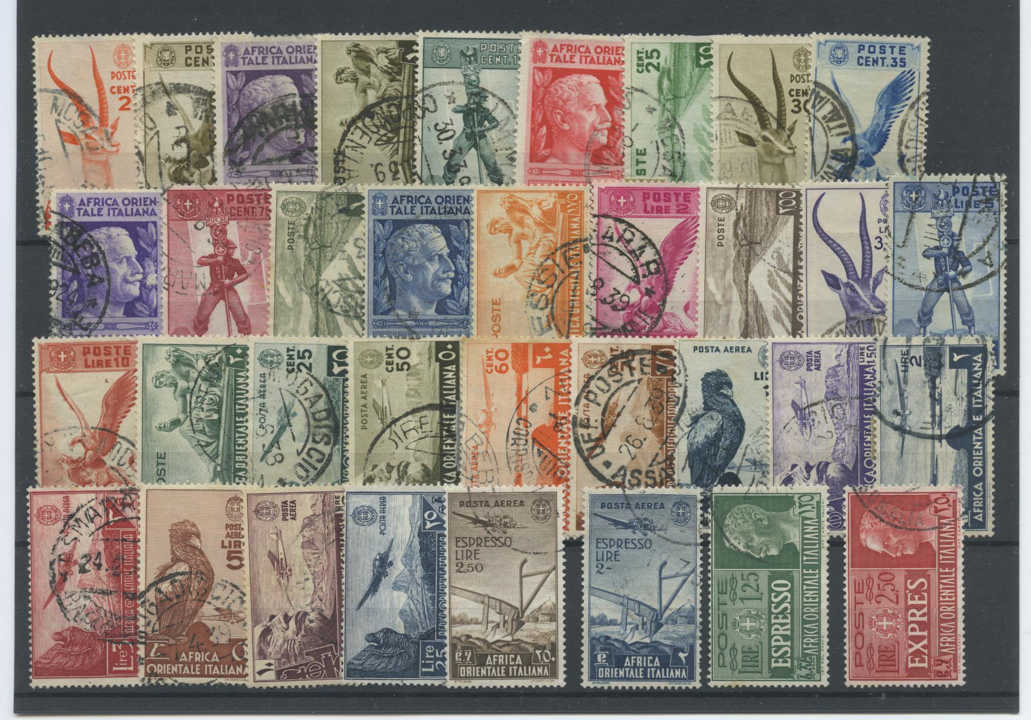 Scansione lotto: COLONIE A.O.I. 1938 SOGGETTI VARI 35V. US.