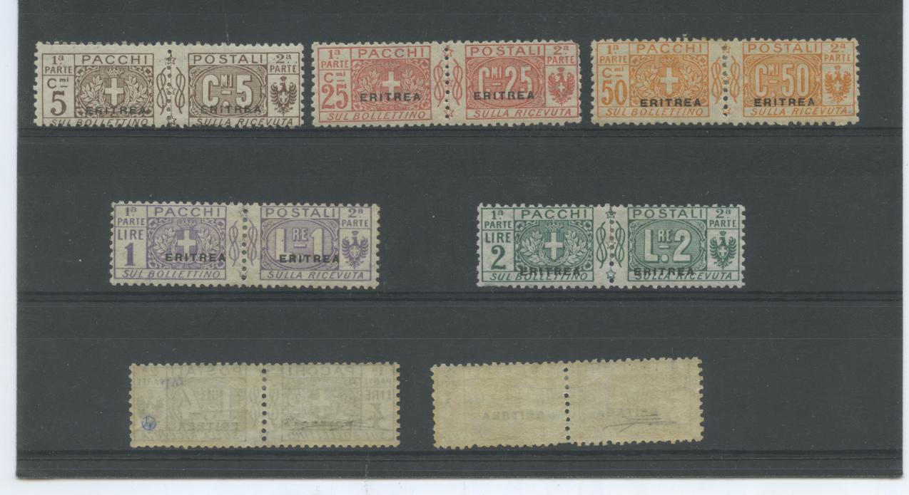 Scansione lotto: COLONIE ERITREA 1916 PACCHI 7V. * CENTRATO CERT.