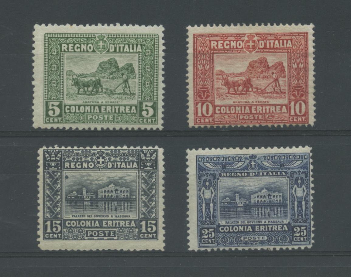 Scansione lotto: COLONIE ERITREA 1910 SOGGETTI VARI 4V. 6 **  CERT.