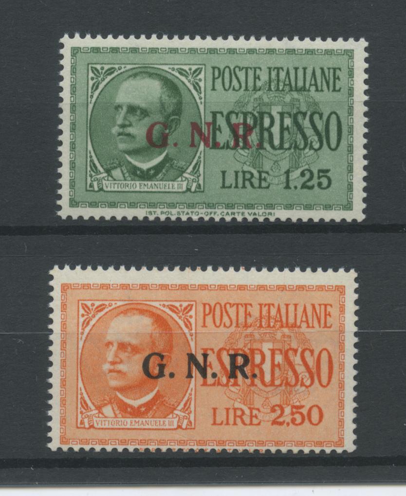 Scansione lotto: RSI E LUOGOTENENZA 1944 ESPRESSI 2V. ** CENTRATO CERT.