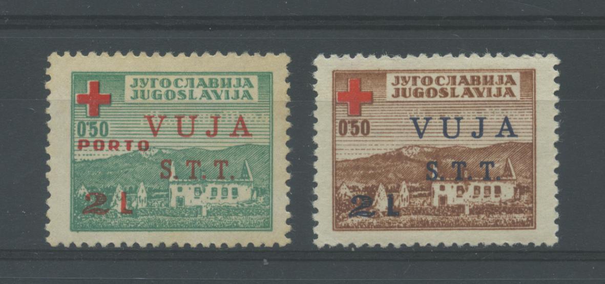 Scansione lotto: TRIESTE 1948 ZONA B CROCE ROSSA 2V. ** CENTRATO