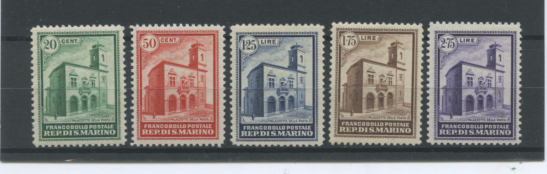 Scansione lotto: SAN MARINO 1932 PALAZZETTO 5V. 4 ** LUSSO CERT.