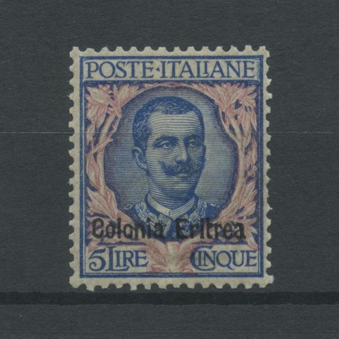 Scansione lotto: COLONIE ERITREA 1903 FLOREALE L.5 2 ** LUSSO