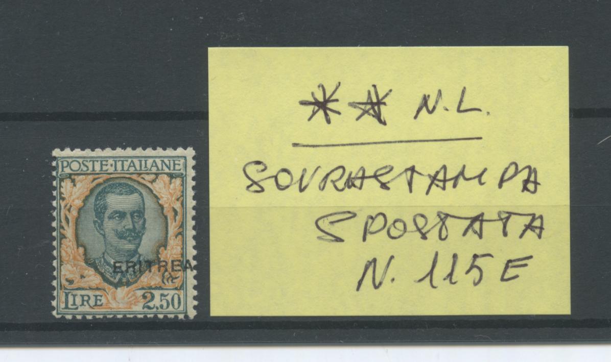 Scansione lotto: COLONIE ERITREA 1926 L.2,50 SPOSTATO **