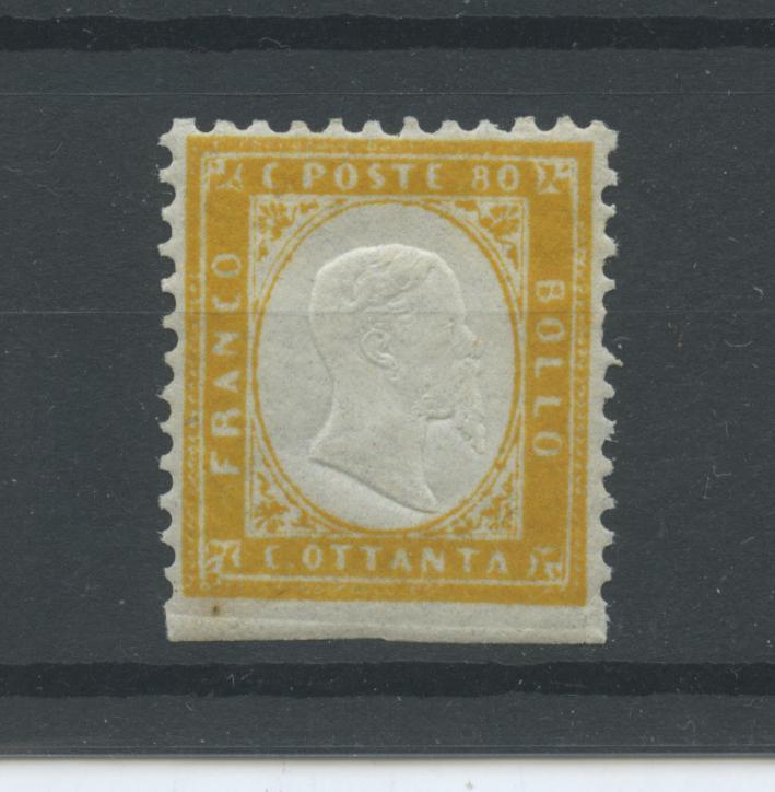 Scansione lotto: REGNO 1862 80C. NON DENTELLATO IN BASSO 2 ** LUSSO