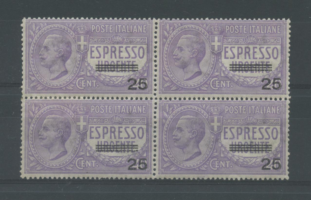 Scansione lotto: REGNO 1917 ESPRESSO N.3 QUARTINA ** LUSSO