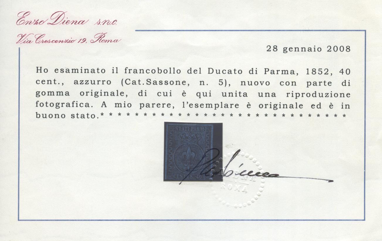 Scansione lotto: PARMA 1852 40C. *  CERT.