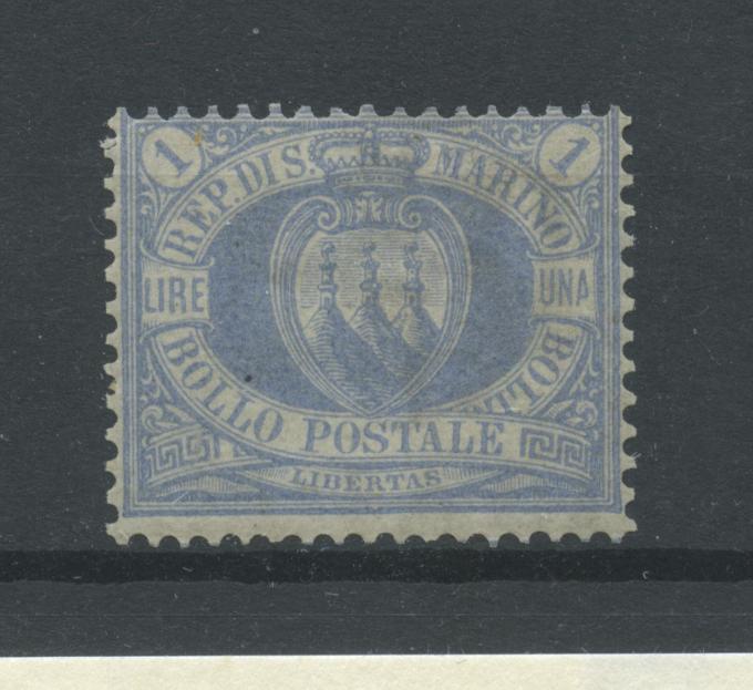 Scansione lotto: SAN MARINO 1894 L.1 AZZURRA ** CENTRATO CERT.