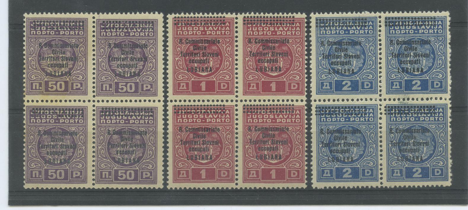 Scansione lotto: OCCUPAZIONI LUBIANA 1941 TASSE 3V. QUARTINA 2 **