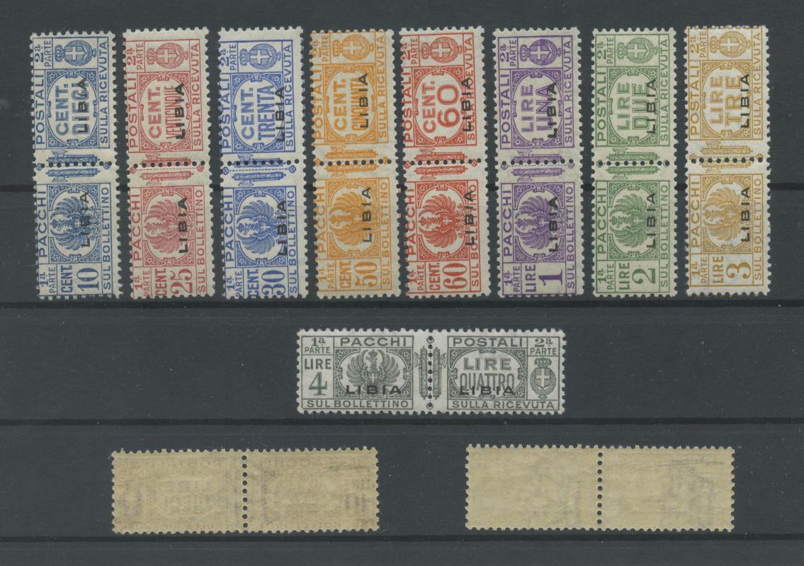 Scansione lotto: COLONIE LIBIA 1927/37 PACCHI 11V. ** CENTRATO CERT.