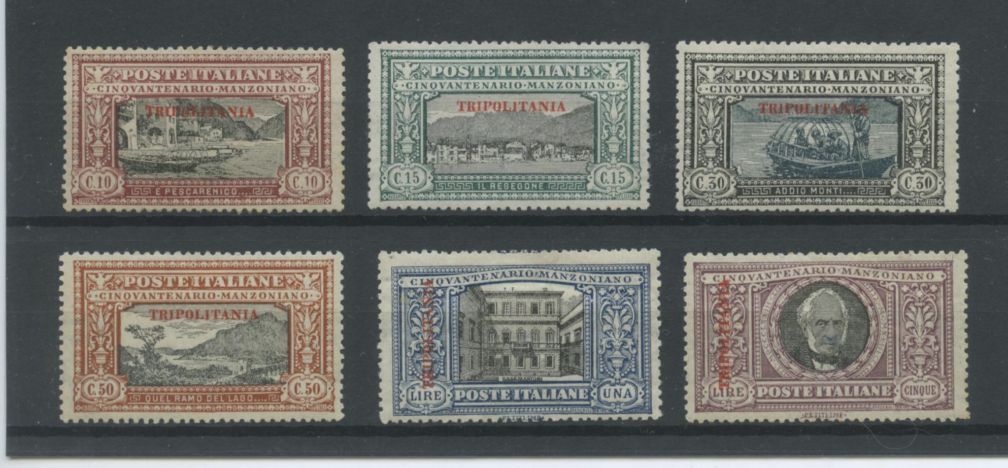 Scansione lotto: COLONIE TRIPOLITANIA 1924 MANZONI 6V. * CENTRATO