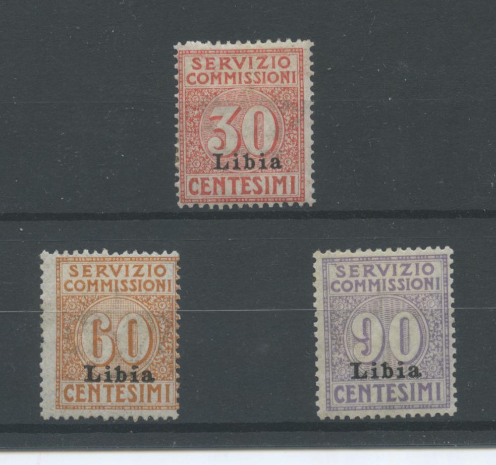 Scansione lotto: COLONIE LIBIA 1915 COMMISSIONI 3V. *