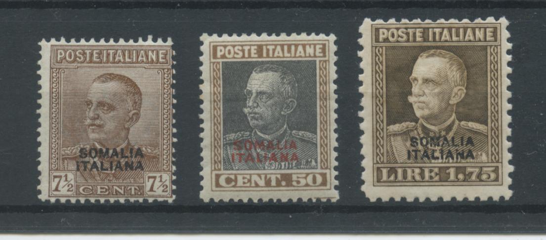 Scansione lotto: COLONIE SOMALIA 1928 SOVR. 3V. 2 * CENTRATO