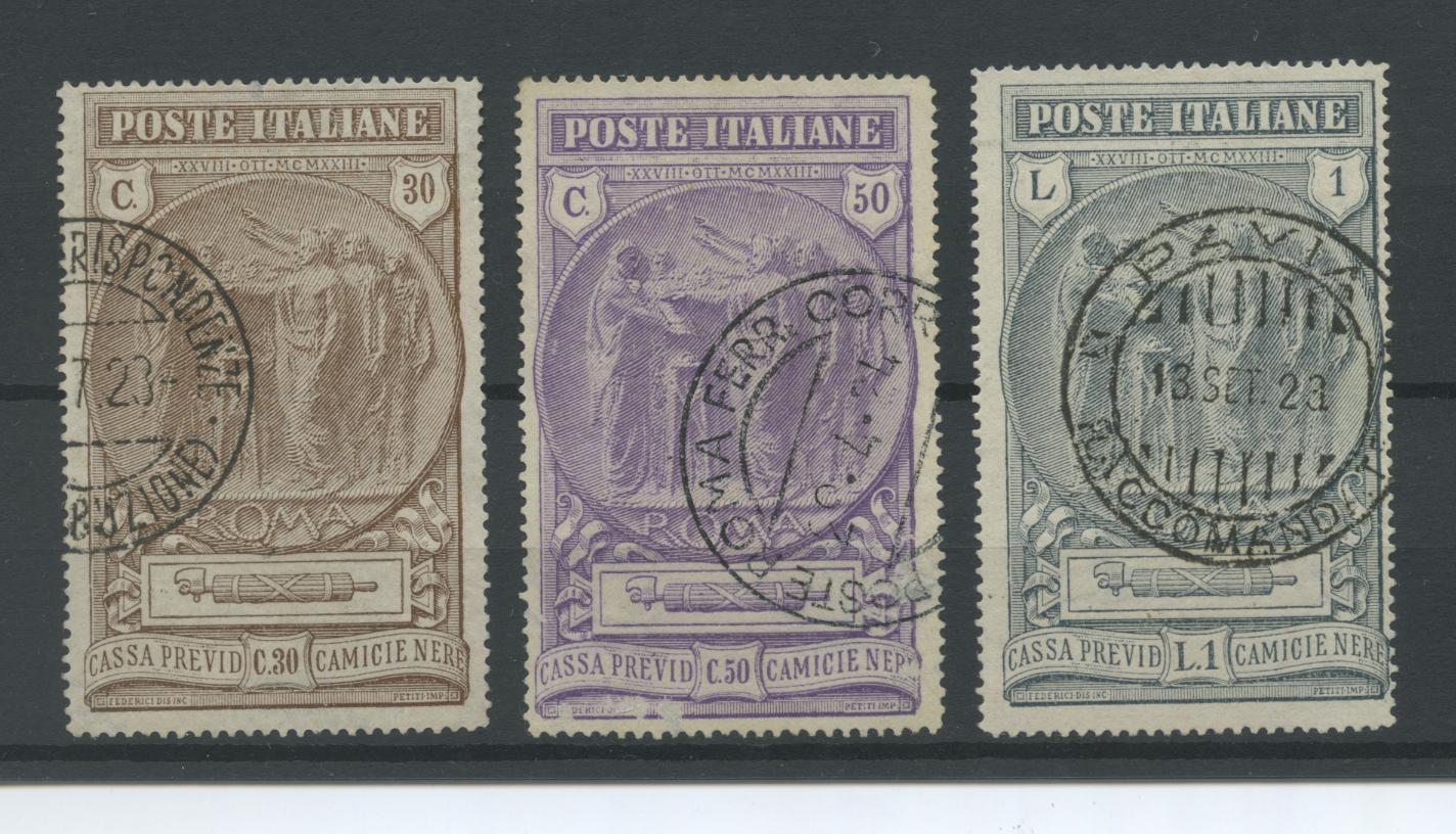 Scansione lotto: REGNO 1923 CAMICIE NERE 3V.(originale) 5 US.
