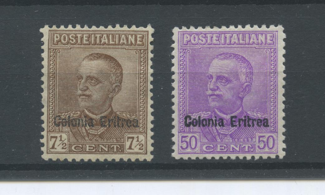 Scansione lotto: COLONIE ERITREA 1928 SOVR. 2V. 2 * CENTRATO