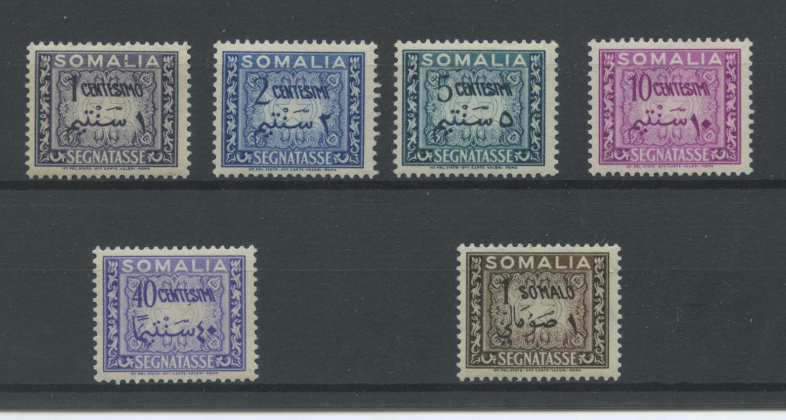 Scansione lotto: COLONIE SOMALIA 1950 AFIS TASSE 6V. ** LUSSO