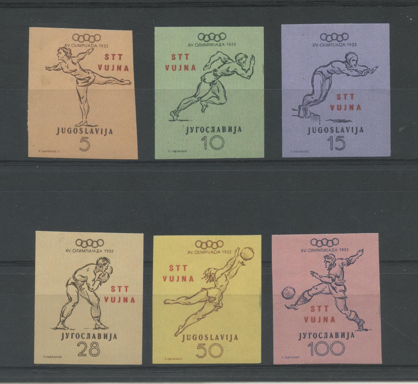 Scansione lotto: TRIESTE 1952 ZONA B OLIMPIADI 6V. N.D. **  CERT.