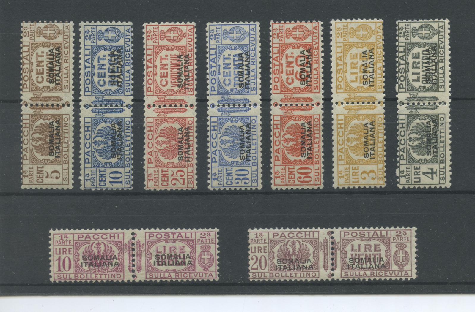 Scansione lotto: COLONIE SOMALIA 1928/41 PACCHI 9V. ** CENTRATO CERT.