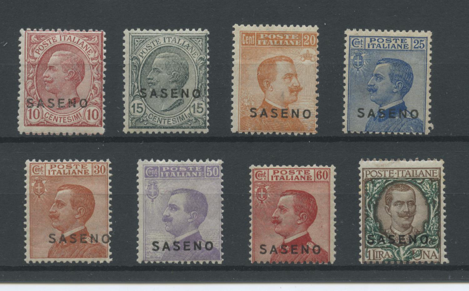 Scansione lotto: COLONIE SASENO 1923 SOVR. 8V. **  CERT.