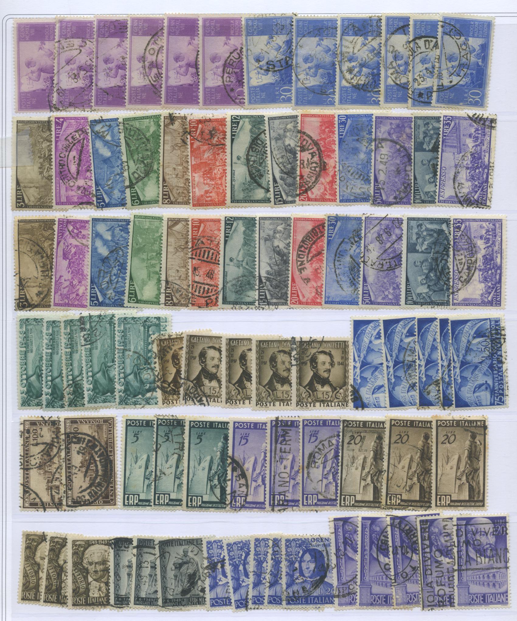 Scansione lotto: REPUBBLICA 1945/51 SERIE COMPLETE N.15 US.