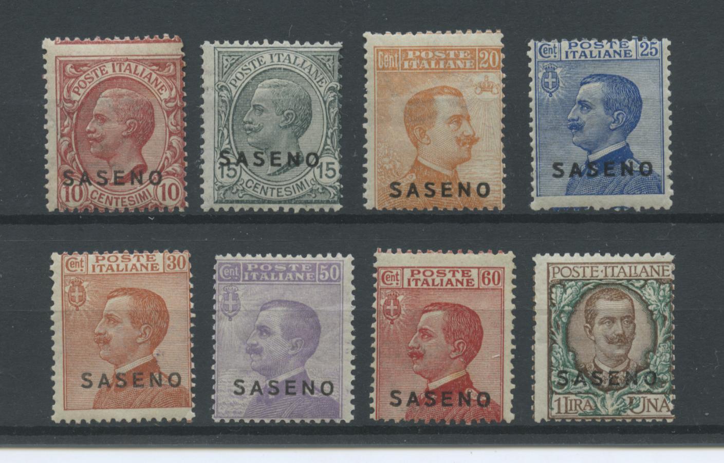 Scansione lotto: COLONIE SASENO 1923 SOVR. 8V. 6 **  CERT.