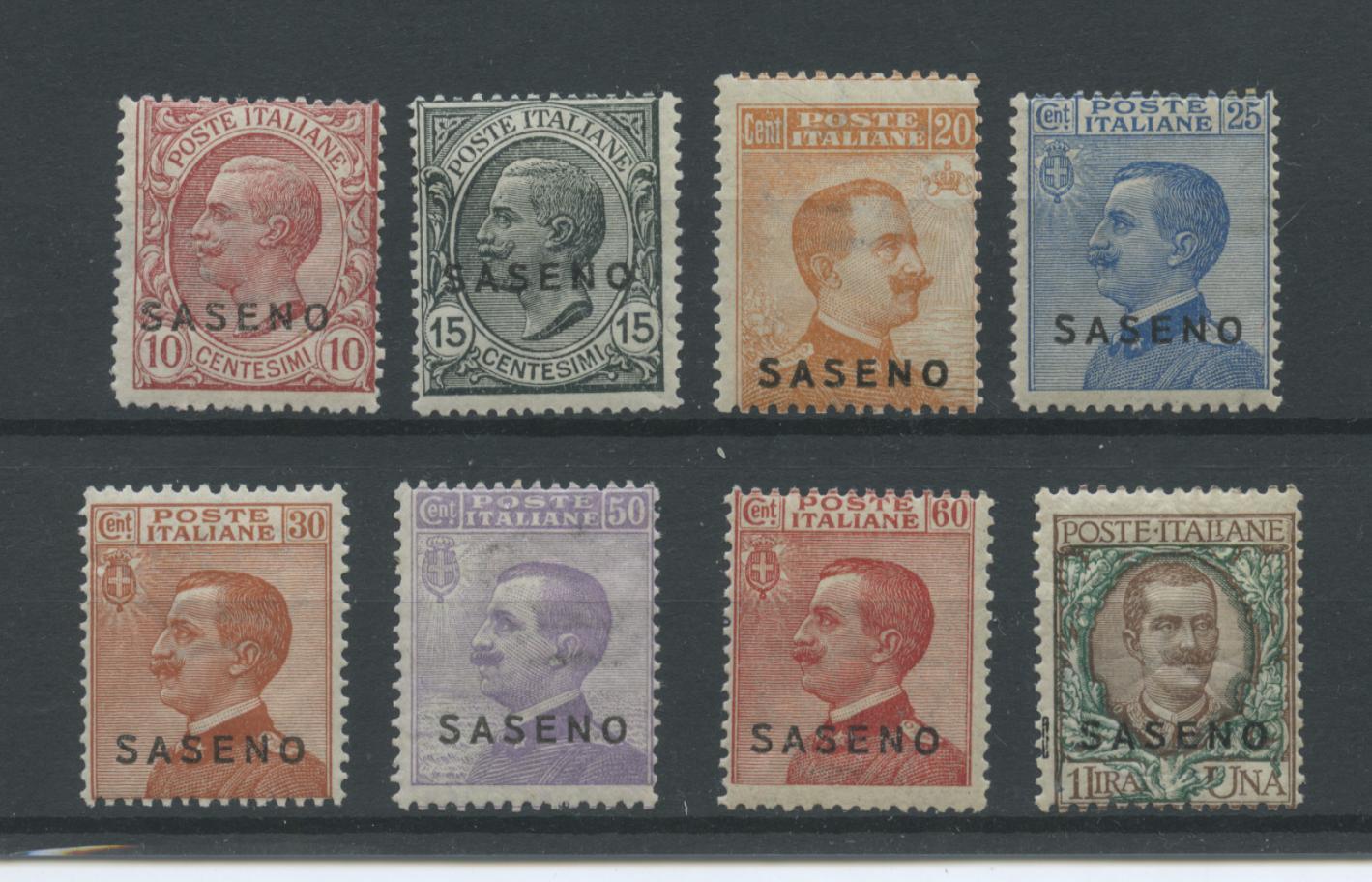 Scansione lotto: COLONIE SASENO 1923 SOVR. 8V. 2 **  CERT.