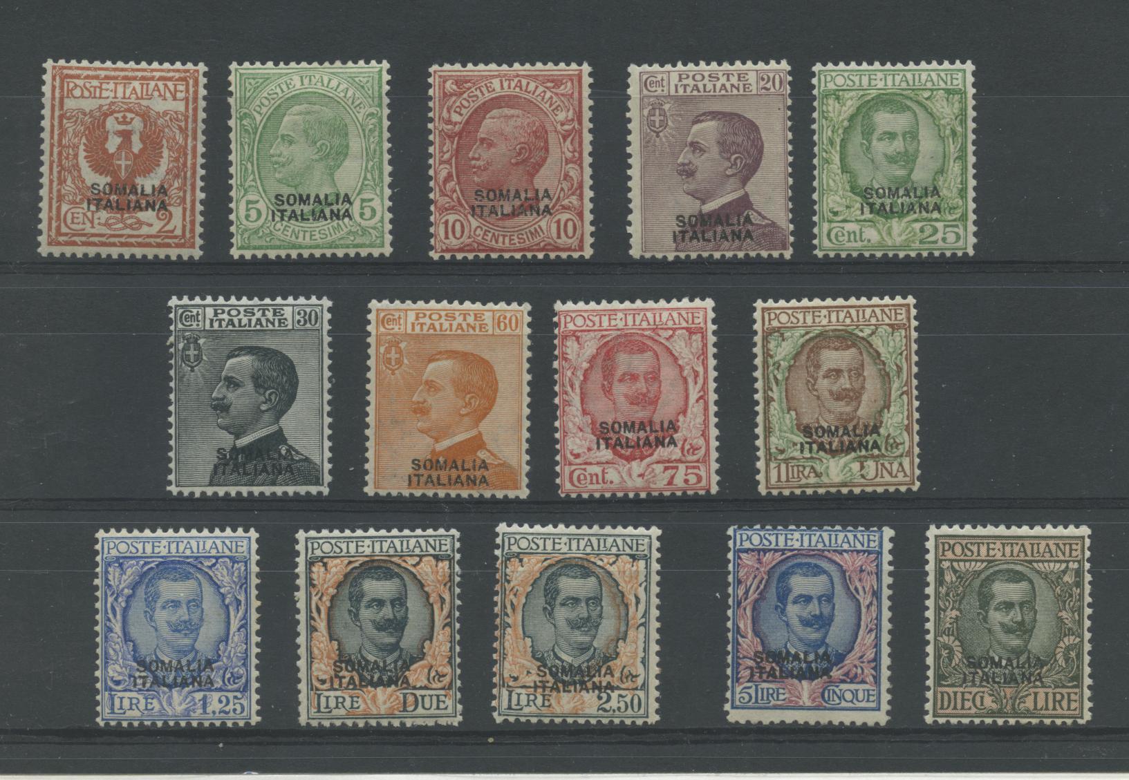 Scansione lotto: COLONIE SOMALIA 1926/30 SOVR. 14V. ** CENTRATO CERT.