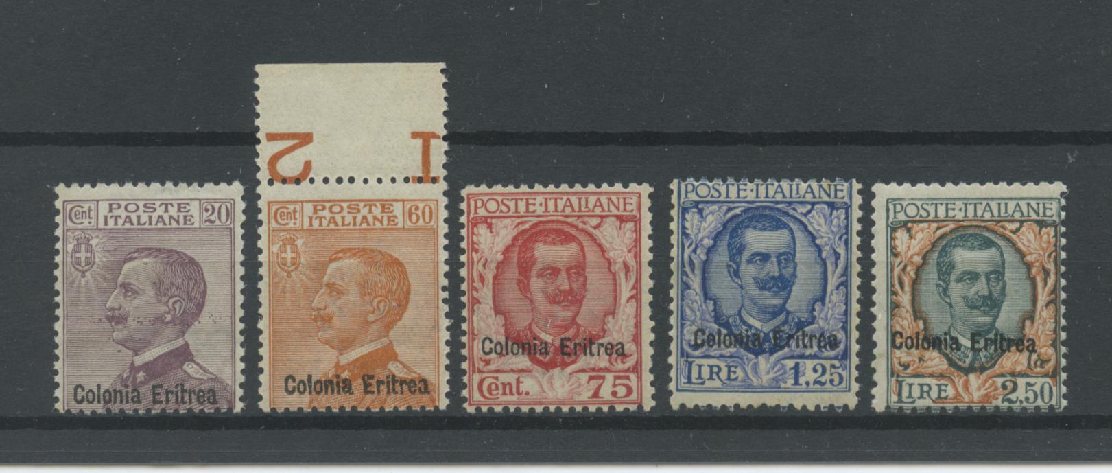 Scansione lotto: COLONIE ERITREA 1928/9 SOVR. 5V. ** CENTRATO CERT.